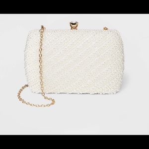 White bridal clutch